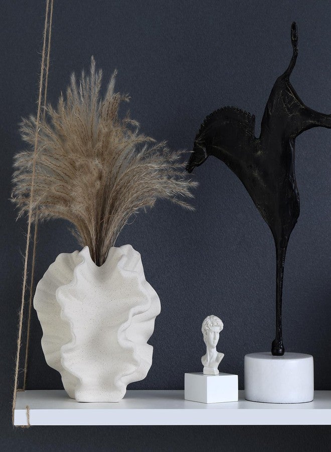 BUICCE Off White Ceramic Coral Vase for Pampas Grass Decor Modern Decorative Dandelion Vase for Flower Home Office Living Room Table Centerpieces. - Image 4